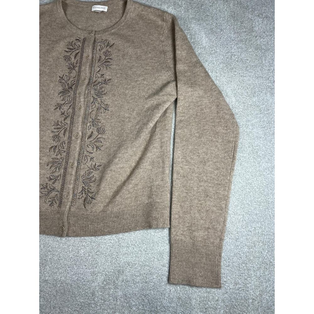 Garnet Hill Women's Brown Button Down Cashmere Sweater Size Medium - Picture 6 of 8